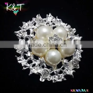 2015 New Design! Elegant Crystal Pearl Bling Rhinestone Brooches thumbnail-1