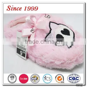 Pink Fuzzy Flat Slippers for Girls thumbnail-2