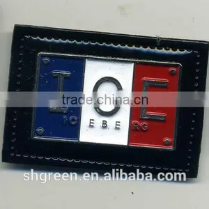 Metal Plate Overcoat Leather Label With Color Varnish thumbnail-1