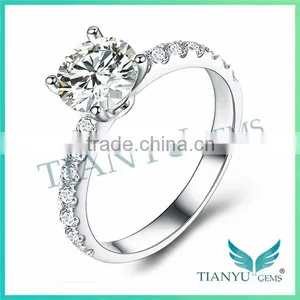 925 Sterling Sliver 9 Hearts & Flower VVS1 E-F Round Cut Moissanite Diamond Wedding Rings Price thumbnail-2