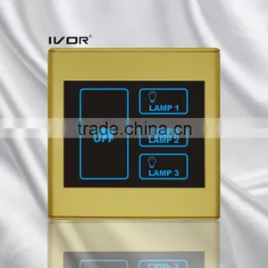 3 Gangs Lighting Touch Switch With Master Champagne Gold (SK-T2300L3M-CPG) thumbnail-1