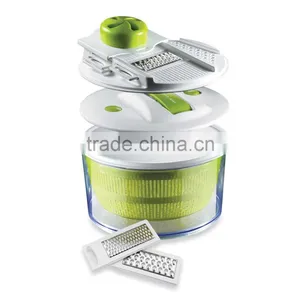Kawachi 4-in-1 Salad Spinner Set With Mandoline Slicer and Storage Lid thumbnail-1
