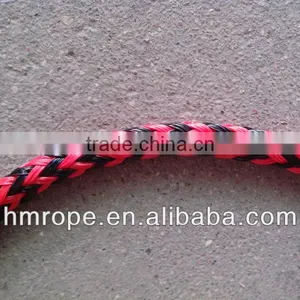 pp Hollow Braid Rope 8 Strand Red and Black thumbnail-1
