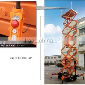 Self Propelle Aluminum 6m - 16m Scissor Mobile Aerial Work Platform thumbnail-1