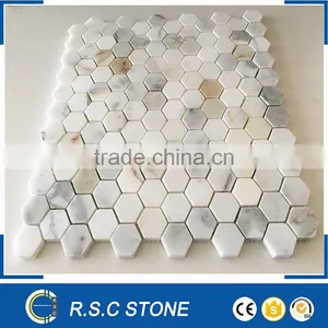 Italy Calacatta Gold Marble Mosaic Tiles Iridescent Floor thumbnail-1