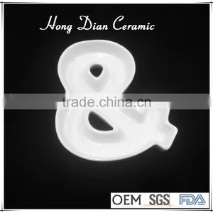 Symbols Porcelain Serving Dishes ,white Ceramic Symbol Dish, Letter Candy Dishes thumbnail-1