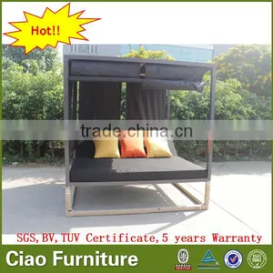 Luxury Garden Furniture Beach Big Sunbed Outdoor Canopy Sofa Bed thumbnail-1