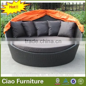 Cheap Rattan Furniture Round Sun Bed Cover thumbnail-5