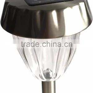 2-PC Stainless Steel Solar Path Light Outdoor LED Landscape Lawn Garden Lamp- 115 mm thumbnail-2