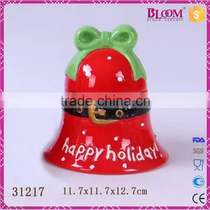 High Quality Colorful Small Ceramic Christmas Bell thumbnail-1