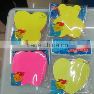 100 Sheet Heart Apple Bear Butterfly Fluorescence Sticky Memo Pad thumbnail-1