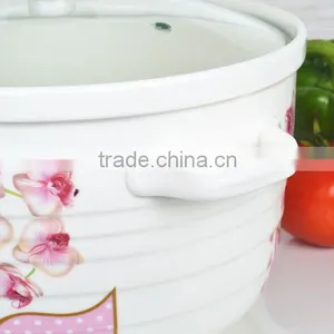 9" Ceramic Microwave Pot With Glass Lid thumbnail-5