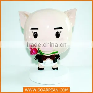 Indoor Customized Cartoon Vivid Fiberglass Pig Statue thumbnail-1