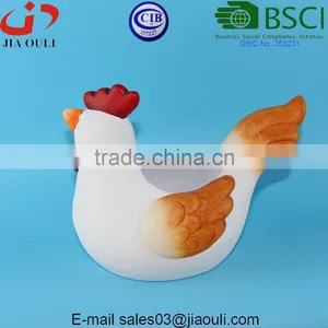BSCI Audit Factory Lovely EASTER Decorations Ceramic Rooster Flower Pot, Animal Plant Pot Pot thumbnail-3