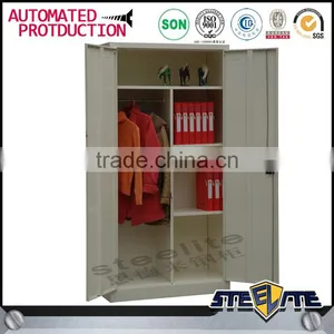 Double Open Door Steel Clothes Wardrobe Closet thumbnail-2