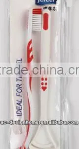 RED 2 PCS PLASTIC TOOTHBRUSH AND TONGUE CLEANER SET thumbnail-1