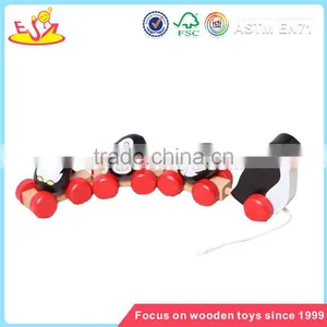 Wholesale Educational Wooden Pull Lions Car Toy Funny Baby Wooden Pull Lions Car Toy W05B053 thumbnail-3