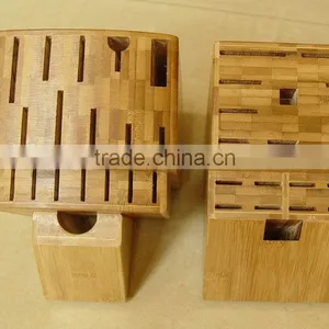 20- Slots Solid Bamboo Knife Block, Stand, Holder thumbnail-2