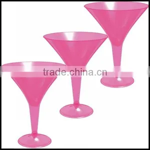 Tropical Luau Hen Party HOT PINK 8oz Plastic Martini Cocktail Cups Glasses Drinking Cup Beverage Cup thumbnail-1
