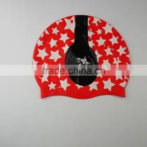 2016 Printing Children Silicone Swim Cap, Kids Silicone Swim Cap, Silicone Swimming Cap for Children thumbnail-1