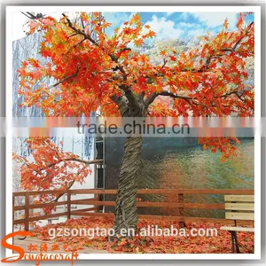 Artificial Red Leaves Maple Tree for Decoration Indoor Artificial Trees thumbnail-1