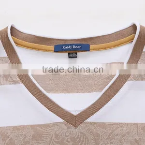 Custom Wholesale Cheap Own Design Cotton V-neck t Shirt thumbnail-4