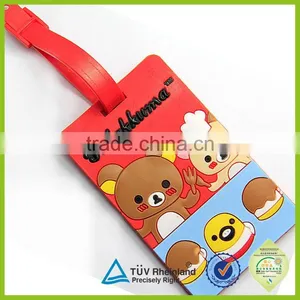 Wholesale Shaped Travel Cartoon Design 2015 Cheap Soft Pvc Luggage Tags thumbnail-5