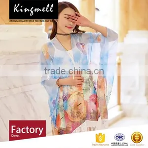 Nice Digital Printed Silk Shawl for Ladies in Summer thumbnail-2