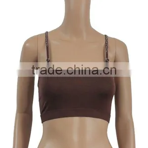 2014 Ladies Seamless Embroidery Camisoles/Rhinestone Bandeau Bra thumbnail-1
