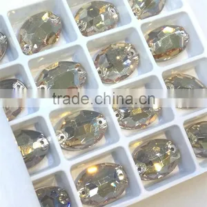 Fashion Oval Shape Crystal Sew on Stone Glassloose Beads for Modern Dress Accessories thumbnail-3