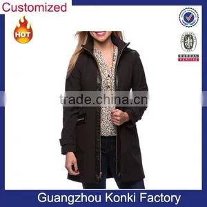 Women's Black Fleece-Lined Soft Shell Coat thumbnail-1