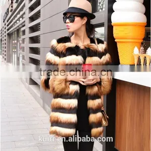Women Winter Faux Fox Fur Overcoats Hot Sale Fashion Lady Fake Fur Coats thumbnail-1