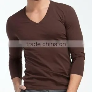 Men's Long Sleeve V-neck Pure Color Fashion R0026 thumbnail-1