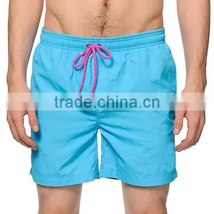 Wholesale Poly Plain Dyed Elastic Shorts Men Beach Swim Men Shorts thumbnail-2