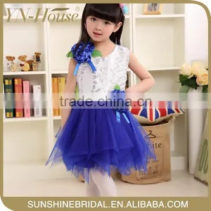 Lavender Elegant Floral Patterned Short Front & Long Back Flower Girl Dress thumbnail-3