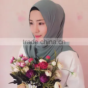 Muslim Scarf Pearl Chiffon Solid Color Long Towel Summer New National Customs of the Hui Multi-color thumbnail-5