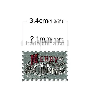 Wholesale Scrapbooking 2 Holes Postage Stamp At Random Christmas Pattern Wood Sewing Buttons thumbnail-2