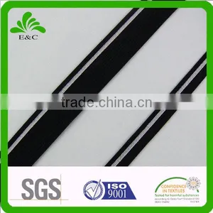 Custom Width Flat Knitted Elastic Band With White Stripes thumbnail-1