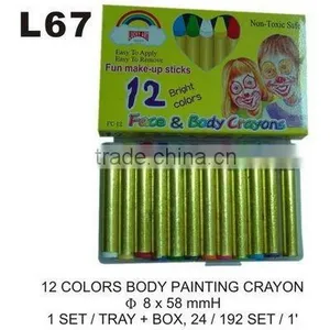 L67 12 COLORS BODY PAINTING CRAYONS thumbnail-1