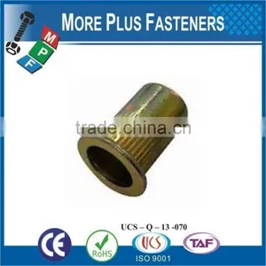 Made in Taiwan Threaded Insert Knurled Flat Head Open Head Rivet Nut thumbnail-6