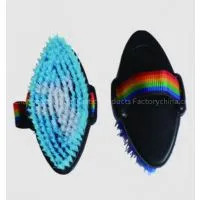 Horse Body Brush With Plastic Bristle for Grooming/rainbow Strap thumbnail-1