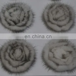 Solid Color Girl Women Genuine Fur Accessory Elastic Handmade Fur Hairband thumbnail-4
