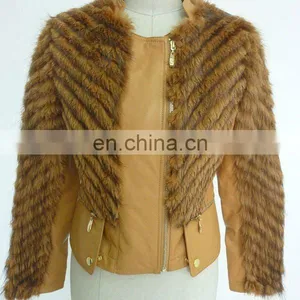 HK108 Ladies Lazy Raccoon Dog Fur Coat/Collars Can Take Down thumbnail-1