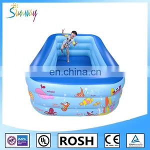 SUNWAY Promotional Custom Made PVC Inflatable Pool For Hildren Big Rectangular Swimming Pool for Children Kids Spa Pool thumbnail-4