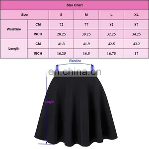 Kate Kasin Stock Womens Basic Black Stretchy Flared Skirt A-Line Skirt KK000665-1 thumbnail-6