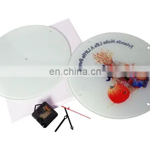 Circular Sublimation Glass Photo Frame With Clock Round Photo Frame Wall Clock thumbnail-4