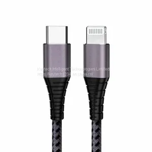 KAL020 023 PD 3A Fast Charger Cable Lightning to Type C Nylon Braided Data Cable for Iphone 8 X Xr thumbnail-1