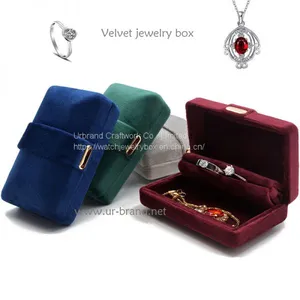 New Velvet Ring Box Pendant Storage Flannel Box Portable Mini Travel Jewelry Box thumbnail-1