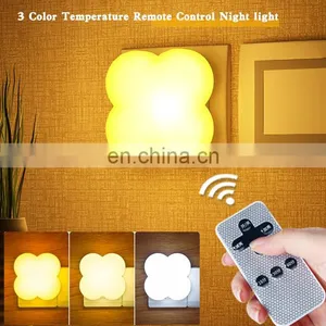 Fashion Clover 3 Color Changing Remote Control Light Smart Led Wall PIR Night Light thumbnail-4