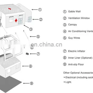 2020 New PVC Inflatable Hospital Emergency Medical Field Tents With Isolation Room For Sale thumbnail-4